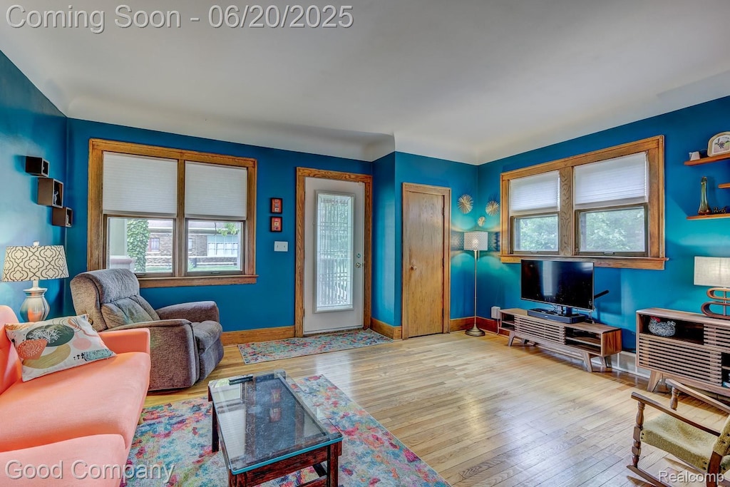 925 W Hazelhurst St, Ferndale, MI 48220 - living area with wood finished floors and baseboards