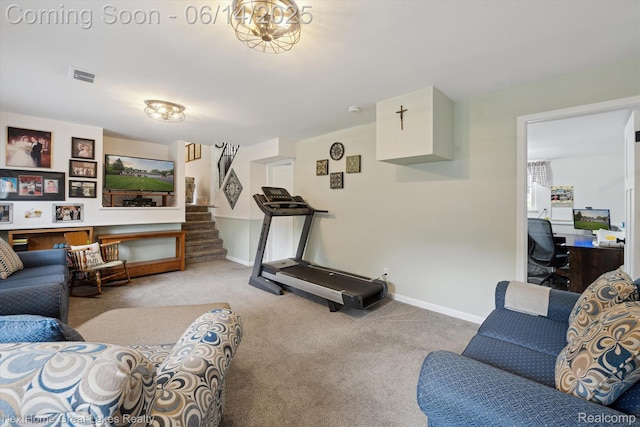 4098 Sam Snead Dr, Flint, MI 48506 - living area featuring carpet and stairs