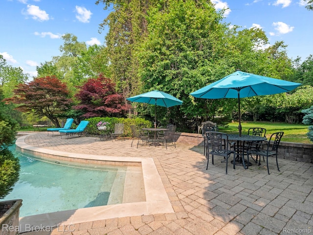 1299 Orchard Ridge Rd, Bloomfield Hills, MI 48304 - view of pool featuring a patio area, outdoor dining space, and a swimming pool