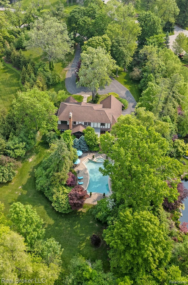 1299 Orchard Ridge Rd, Bloomfield Hills, MI 48304 - aerial view of a pool