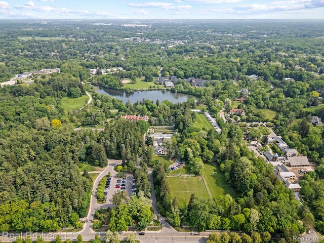 1299 Orchard Ridge Rd, Bloomfield Hills, MI 48304 - aerial overview of property's location featuring a large body of water and a forest