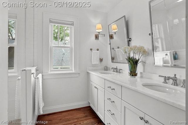 1260 W Ann Arbor Trl, Plymouth, MI 48170 - full bathroom with double vanity and wood finished floors
