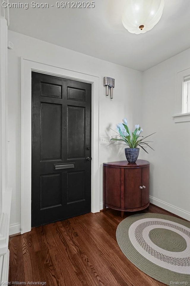 1260 W Ann Arbor Trl, Plymouth, MI 48170 - entrance foyer featuring dark wood-style flooring and baseboards