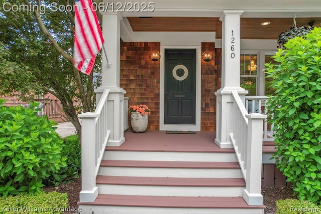 1260 W Ann Arbor Trl, Plymouth, MI 48170 - property entrance with a porch