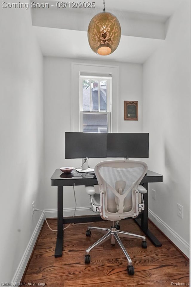 1260 W Ann Arbor Trl, Plymouth, MI 48170 - office area featuring wood finished floors and baseboards