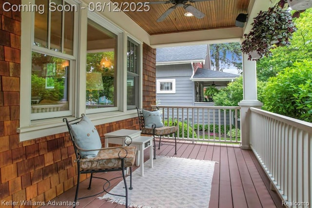 1260 W Ann Arbor Trl, Plymouth, MI 48170 - porch with a ceiling fan