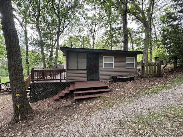 2112 Timber Ln, Brooklyn, MI 49230 - rear view of house with a wooden deck