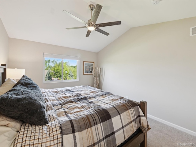 1470 Duncan Dr, Chelsea, MI 48118 - carpeted bedroom featuring lofted ceiling and a ceiling fan