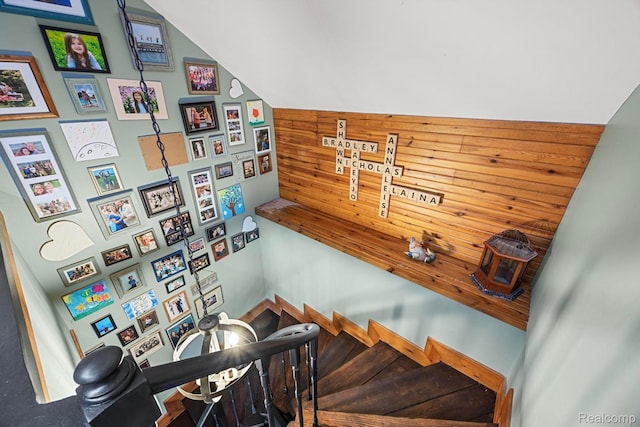 3985 Wadhams Rd, China, MI 48054 - stairs featuring vaulted ceiling