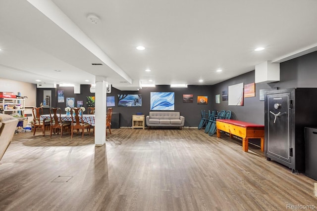 3985 Wadhams Rd, China, MI 48054 - recreation room with wood finished floors and recessed lighting