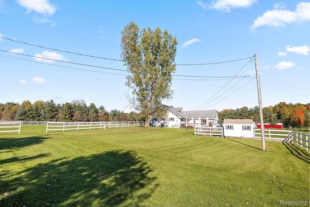 3985 Wadhams Rd, China, MI 48054 - fenced backyard with a rural view and a shed