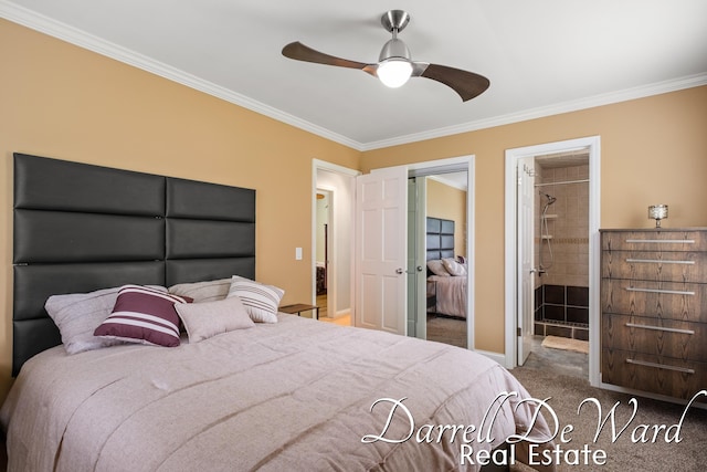 6662 Adaridge Dr SE, Ada, MI 49301 - carpeted bedroom with ornamental molding and a ceiling fan