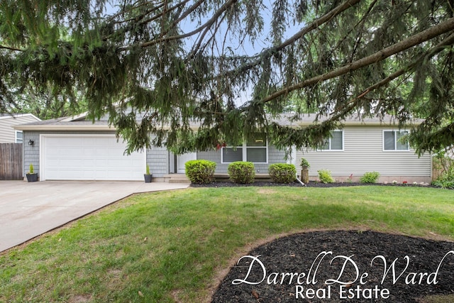 6662 Adaridge Dr SE, Ada, MI 49301 - view of front of home with driveway, a garage, and a front yard