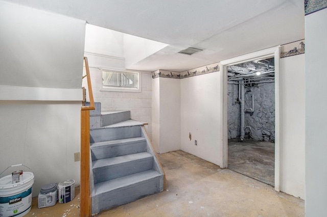 505 Fitch St, Albion, MI 49224 - below grade area with stairway