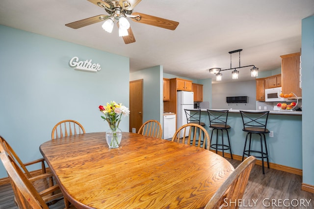 5151 Scotch Mist Dr, Saranac, MI 48881 - dining room with wood finished floors and a ceiling fan