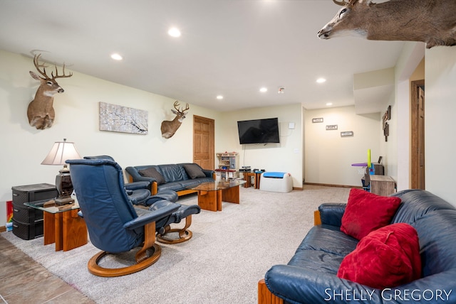 5151 Scotch Mist Dr, Saranac, MI 48881 - carpeted living room featuring recessed lighting