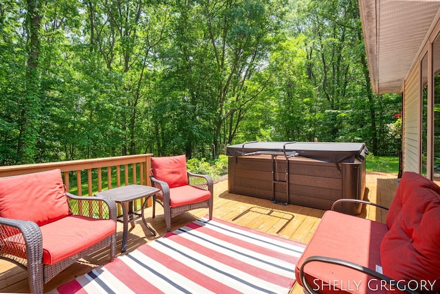 5151 Scotch Mist Dr, Saranac, MI 48881 - wooden terrace with a hot tub