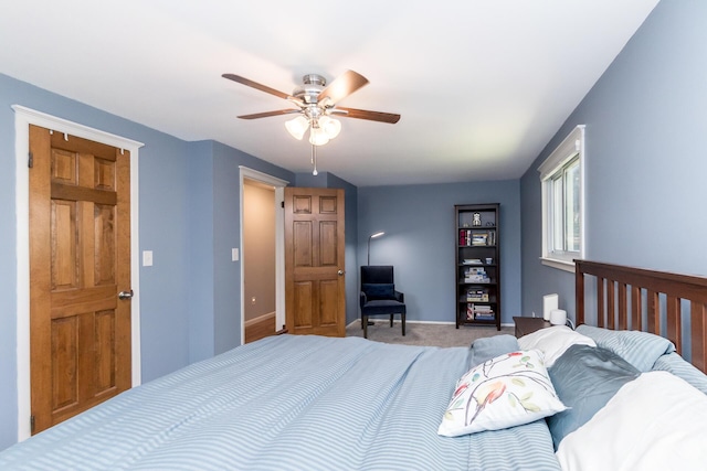 680 Eastlook Dr, Saline, MI 48176 - bedroom featuring carpet floors and ceiling fan