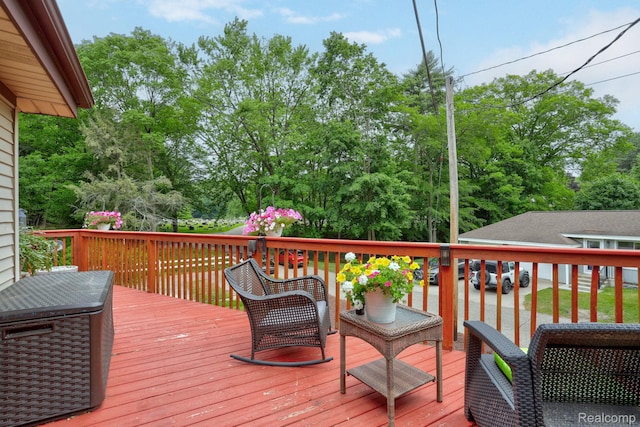 199 Grand Ave, Grand Haven, MI 49417 - deck with view of scattered trees