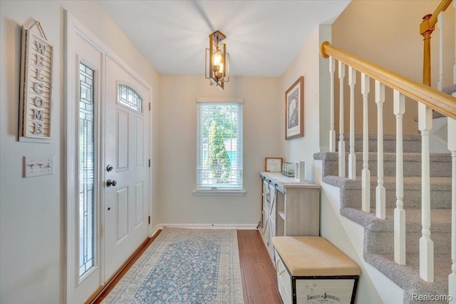 737 Camilla Blvd, Lake Orion, MI 48362 - foyer with stairway and wood finished floors