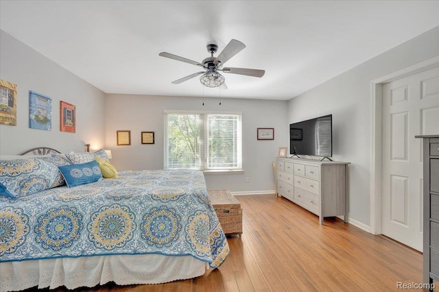 737 Camilla Blvd, Lake Orion, MI 48362 - bedroom with light wood-type flooring and a ceiling fan