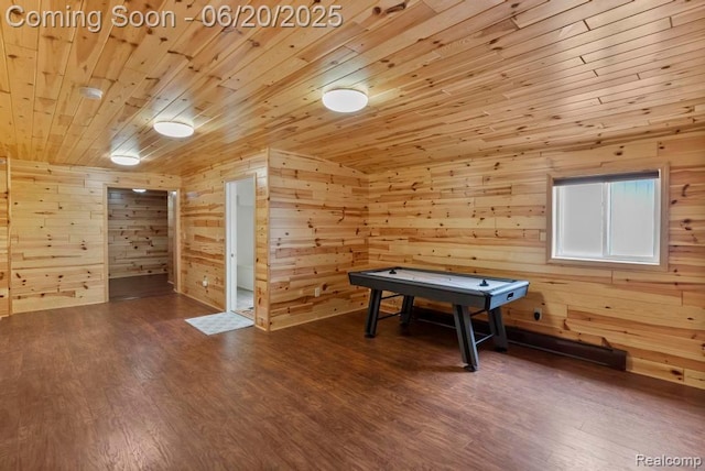 18031 State Highway M28, Newberry, MI 49868 - game room with wood ceiling, wood finished floors, and wooden walls