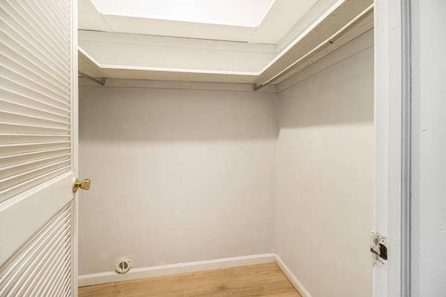 6236 Arbutus, Idlewild, MI 49642 - walk in closet with light wood-type flooring