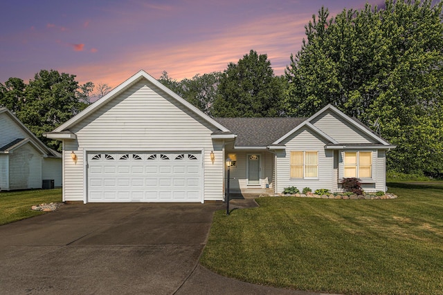 13380 Park Blvd W, Vicksburg, MI 49097 - ranch-style home with driveway, an attached garage, and a front yard