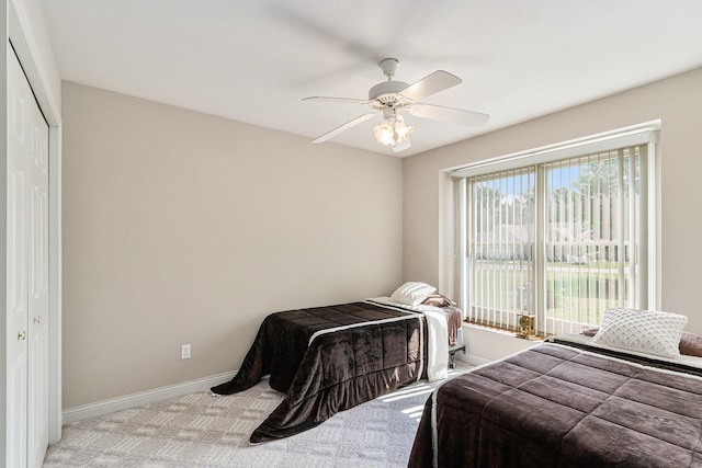 13380 Park Blvd W, Vicksburg, MI 49097 - bedroom with carpet, access to outside, ceiling fan, and a closet