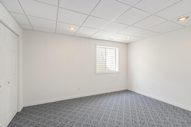 13380 Park Blvd W, Vicksburg, MI 49097 - unfurnished bedroom with carpet, a paneled ceiling, and recessed lighting