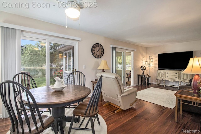 11124 Colony Rd, Pinckney, MI 48169 - dining area featuring wood finished floors and ceiling fan