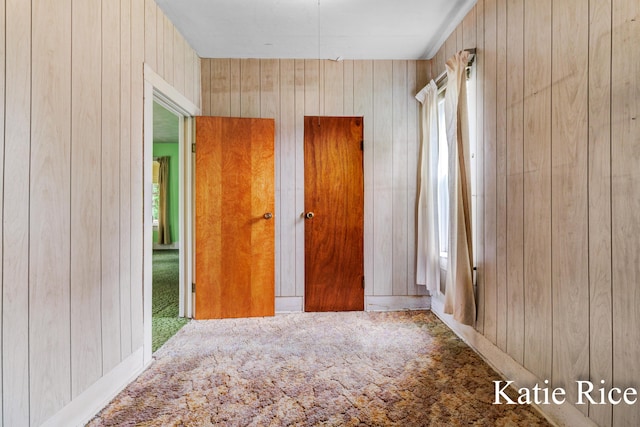 8974 Park St, Montague, MI 49437 - unfurnished bedroom with carpet, wooden walls, and multiple windows