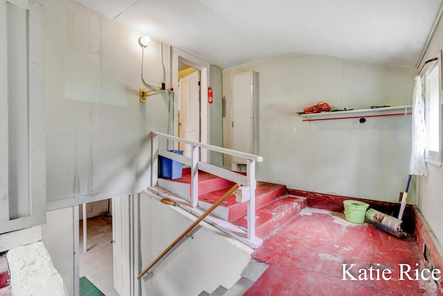 8974 Park St, Montague, MI 49437 - staircase with vaulted ceiling