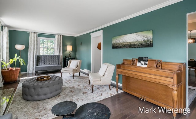 334 Terrill Ave, Grand Haven, MI 49417 - sitting room with ornamental molding and wood finished floors