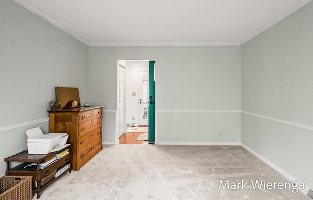 334 Terrill Ave, Grand Haven, MI 49417 - bedroom with crown molding and carpet