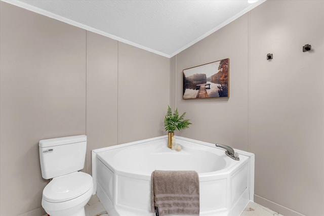 6626 Dennison Rd, Plainwell, MI 49080 - full bathroom featuring crown molding and a garden tub