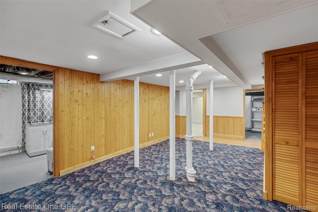 542 Cadieux Rd, Grosse Pointe, MI 48230 - finished below grade area with wooden walls and carpet floors