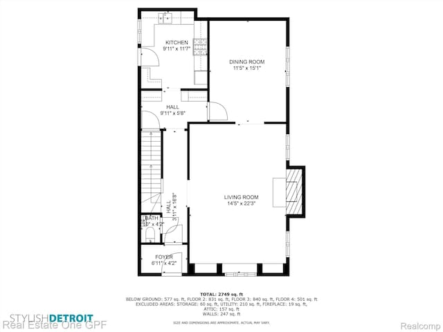 542 Cadieux Rd, Grosse Pointe, MI 48230 - view of property floor plan