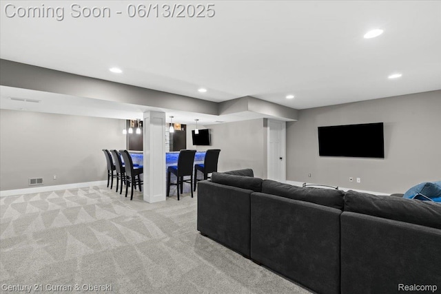 707 S Altadena Ave, Royal Oak, MI 48067 - carpeted living area featuring recessed lighting