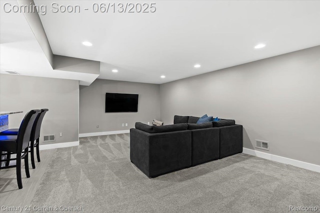 707 S Altadena Ave, Royal Oak, MI 48067 - living room featuring recessed lighting and carpet flooring