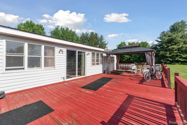 8031 Vassar Rd, Millington, MI 48746 - wooden terrace featuring a gazebo