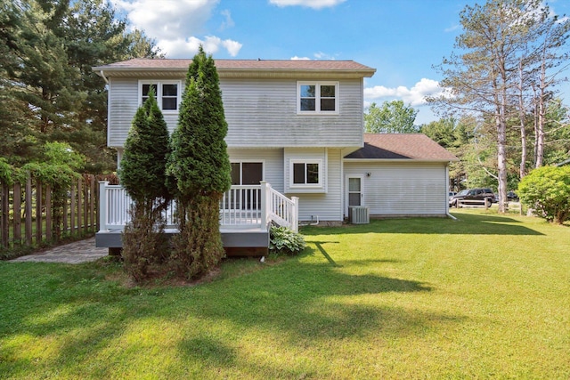 4540 Spinnaker Ln, Pleasant Lake, MI 49272 - rear view of property featuring a lawn and a deck