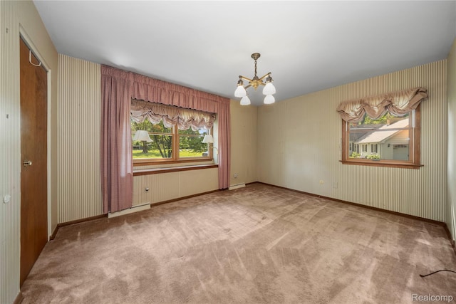 26165 Hidden Valley Dr, Farmington Hills, MI 48331 - empty room featuring a chandelier and carpet flooring