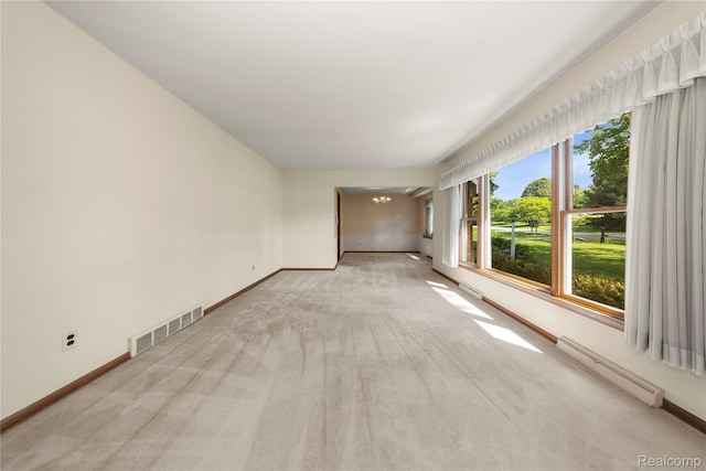 26165 Hidden Valley Dr, Farmington Hills, MI 48331 - carpeted spare room featuring a chandelier and baseboard heating