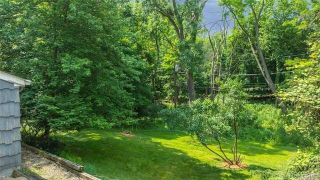 26165 Hidden Valley Dr, Farmington Hills, MI 48331 - view of grassy yard featuring a view of trees