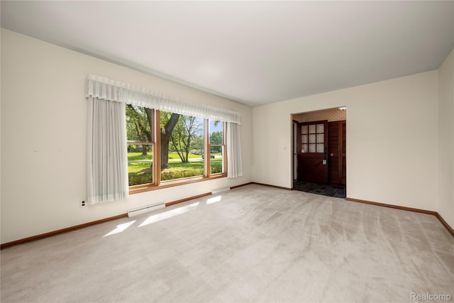 26165 Hidden Valley Dr, Farmington Hills, MI 48331 - carpeted empty room featuring baseboards and baseboard heating