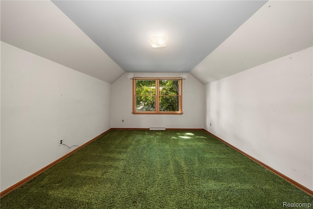 26165 Hidden Valley Dr, Farmington Hills, MI 48331 - bonus room featuring vaulted ceiling, baseboard heating, and carpet flooring