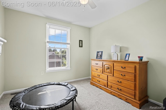5031 Meadow Crest Cir, Holly, MI 48442 - bedroom with carpet and a ceiling fan