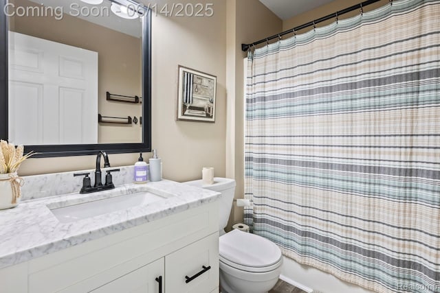 5031 Meadow Crest Cir, Holly, MI 48442 - full bath featuring vanity and shower / bath combo with shower curtain
