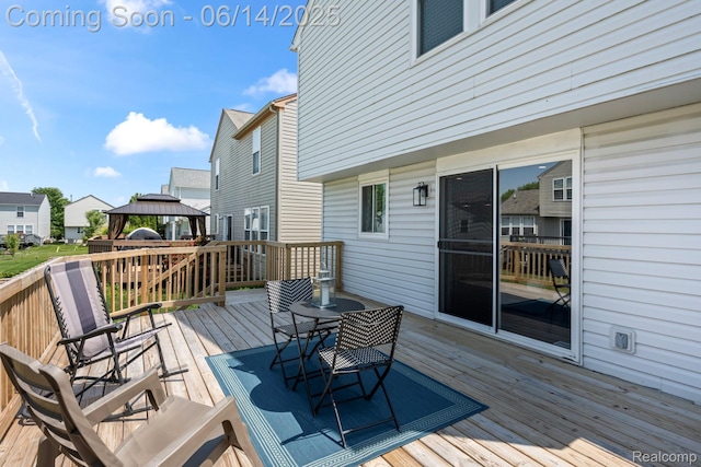 5031 Meadow Crest Cir, Holly, MI 48442 - wooden terrace with a gazebo and a residential view
